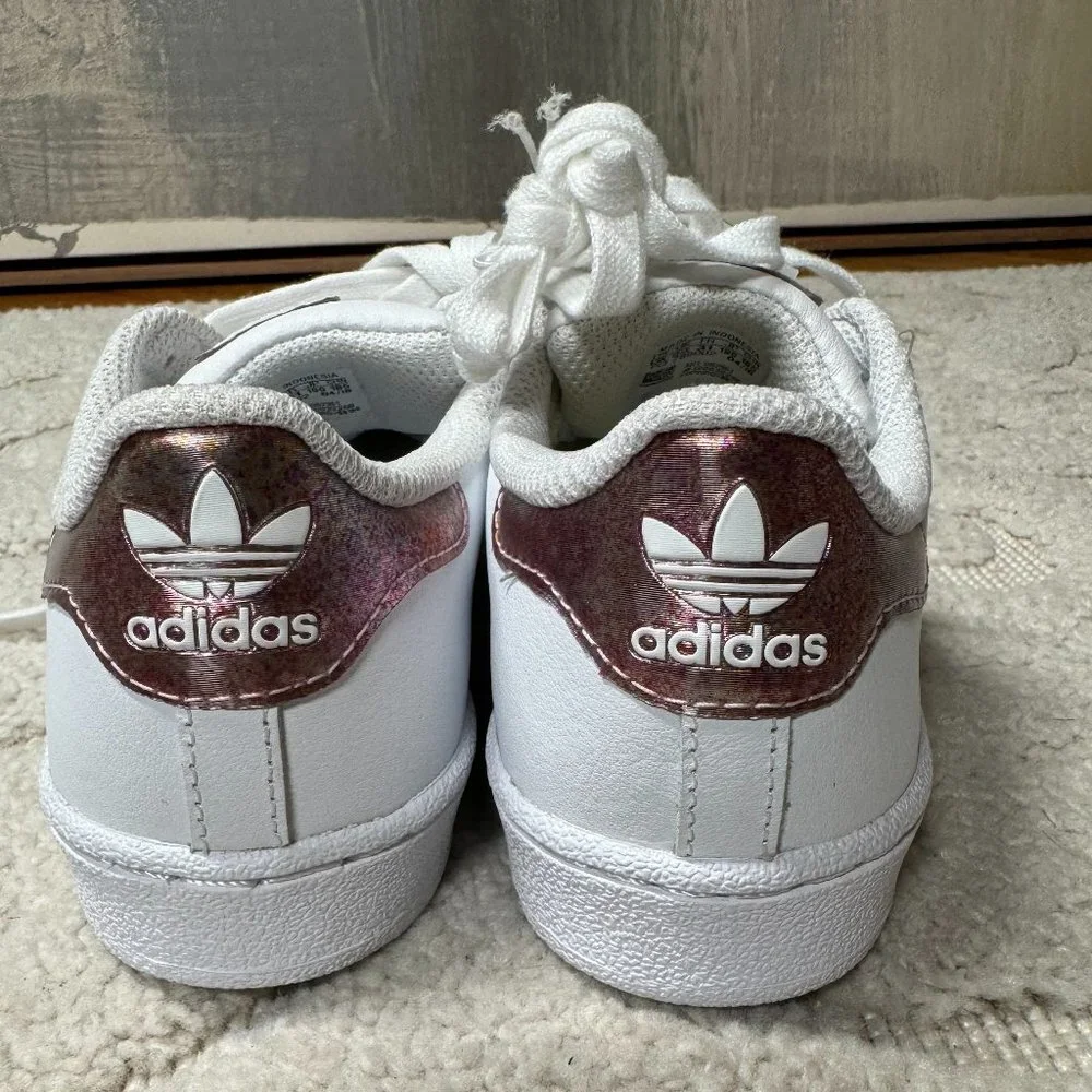 adidas ortholite girls pink shimmer Lace‎ Up Superstar Crib Sneaker Shoes NWT 13 - Picture 4 of 9